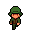 Animated green-clad ranger walking down